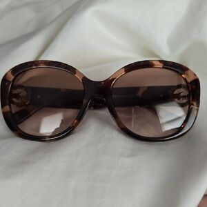 Coach Brown Oversized Tortoiseshell Sunglasses